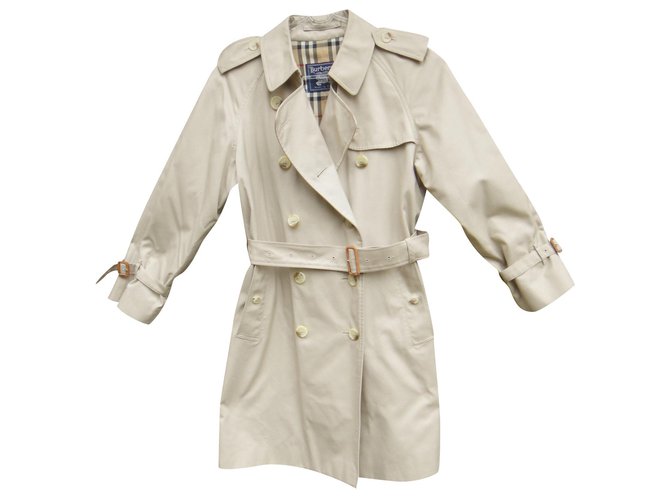 womens Burberry vintage t trench coat 38 Beige Cotton Polyester  ref.181824