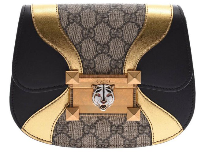 Gucci GG Shoulder bag Golden Leather  ref.181880