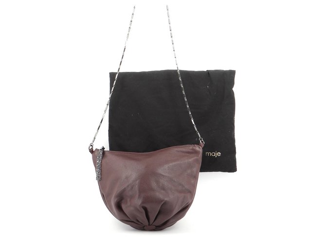 Maje Handbag Brown Leather  ref.181904