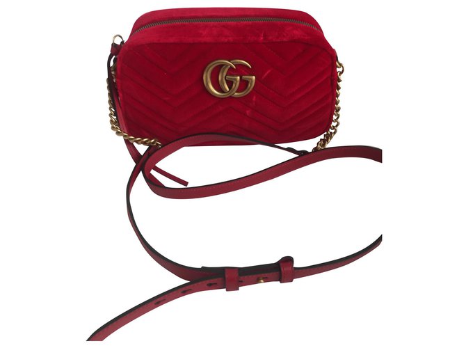 GUCCI MARMONT Rot Samt  ref.182023