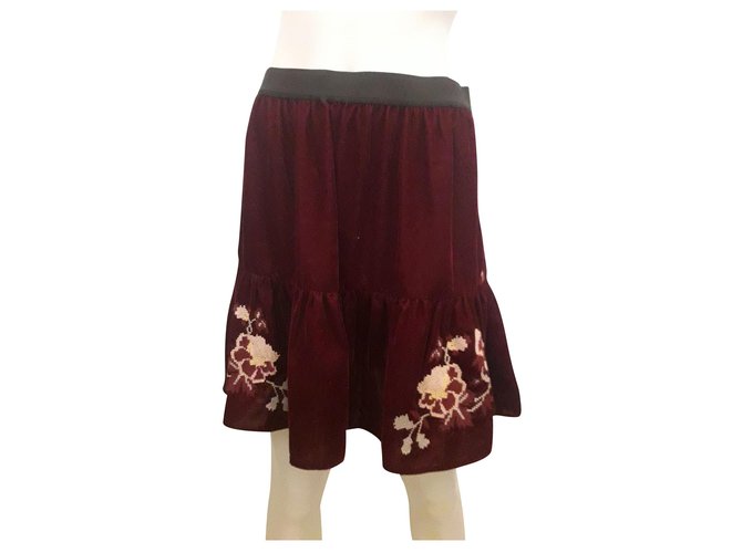 Pinko s velvet skirt Dark red  ref.182027
