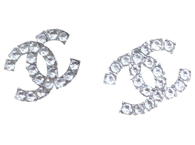 Chanel Earrings Silvery Metal  ref.182034