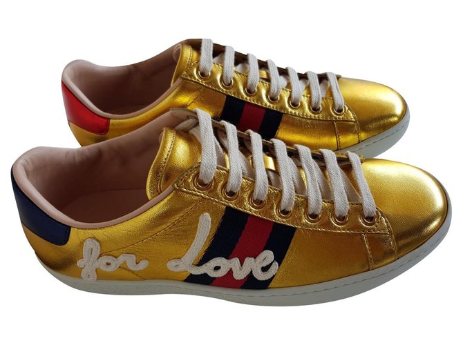 Gucci Sneakers new ace blind for love Leather  - Joli Closet