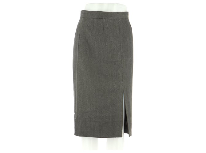 Max Mara Skirt suit Grey Wool  ref.182111