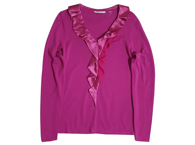 Elie Tahari Baumwollpullover Lila Größe M
