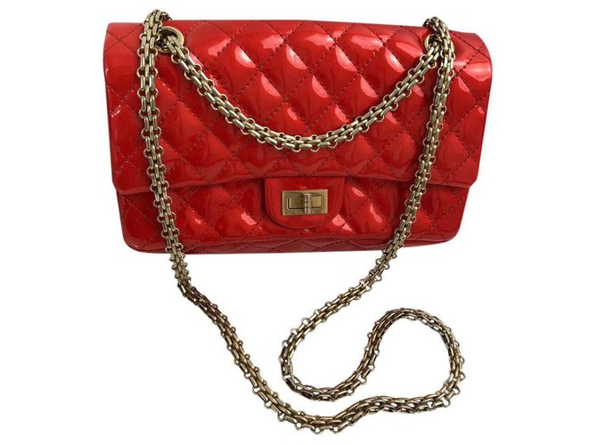 2.55 Chanel Red Leather  ref.182163