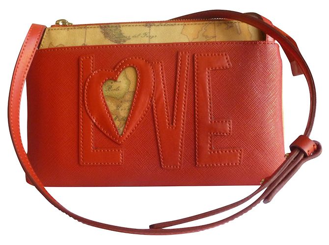 Autre Marque Handtasche aus echtem Leder Rot