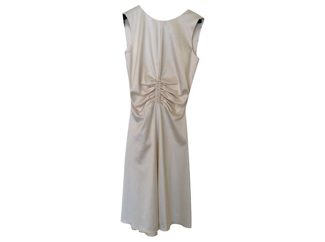Just Cavalli Seidenkleid in Creme figurbetont Roh