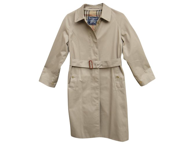 Burberry woman raincoat vintage t 38/40 Beige Cotton  ref.182251