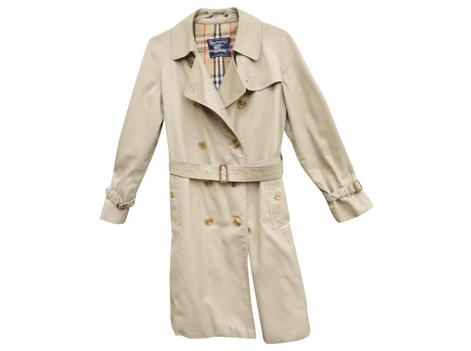 trench femme Burberry vintage t 38 Coton Polyester Beige  ref.182263
