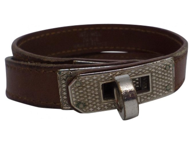 Kelly Hermès Bracelets Brown Leather  ref.182306
