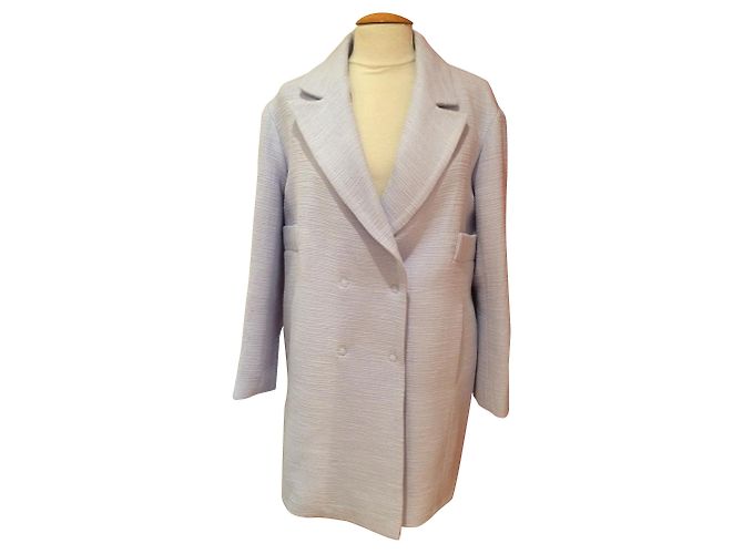 Gabardina Tara Jarmon Azul Claro Algodón Talla 38