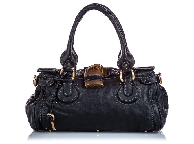 Chloé Chloe Black Leather Paddington Handbag Pony-style calfskin  ref.182408