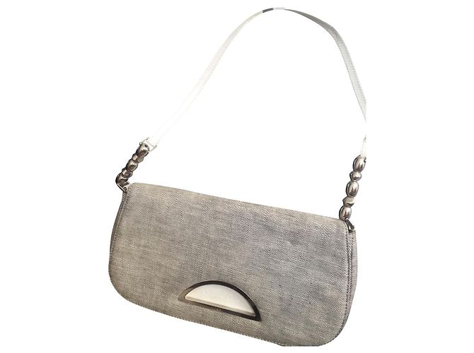 Autre Marque Clutch Posette in cotone color carne