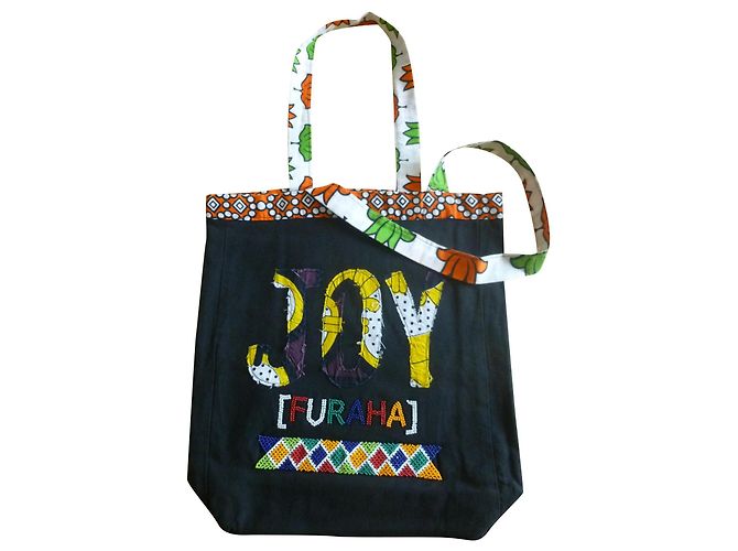 Bolsa shopper de lona Max & Co Preta Preto