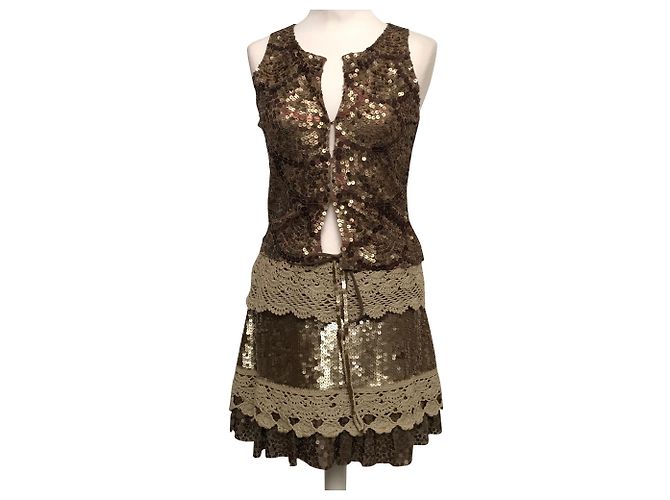 Pinko Rock und Weste Set Khaki