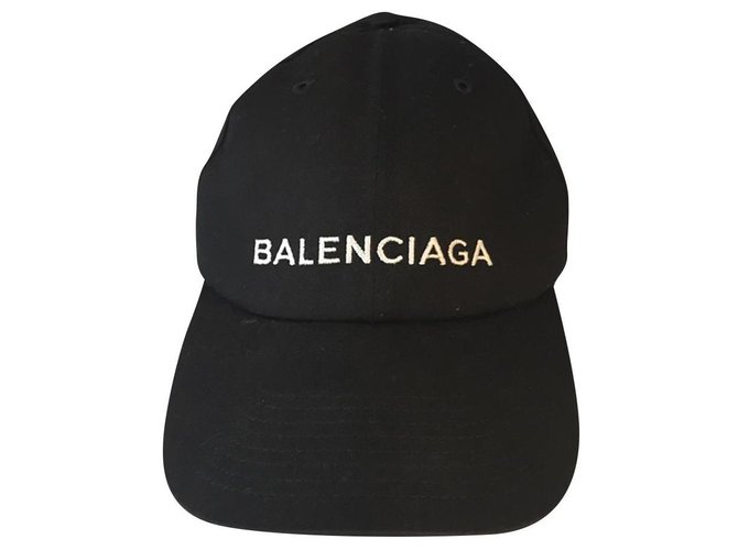 Balenciaga gorra con logo bordado Negro Algodón  ref.182635