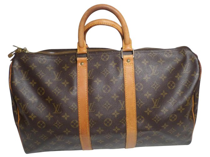 Keepall Louis Vuitton Travel bag Brown Cloth  ref.182721