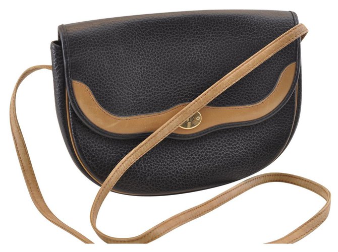 Dior Leather Shoulder Bag Black  ref.182787