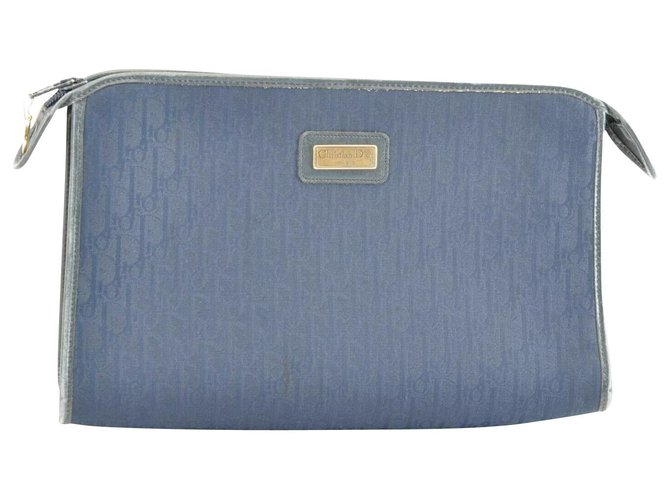 Pochette Dior Trotter Toile Bleu  ref.182799