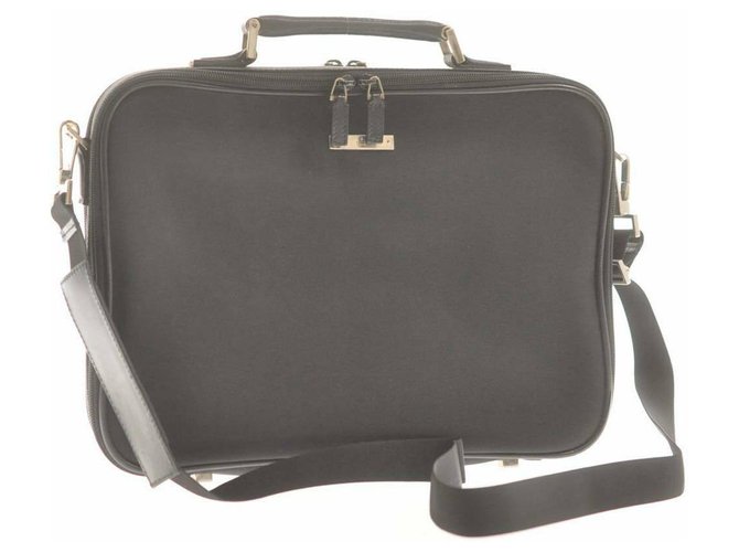 Gucci Vintage Briefcase Black Cloth  ref.182823