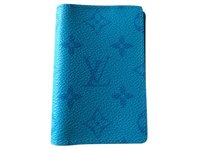 Louis Vuitton Pocket Organiser new Blue Leather  ref.182874