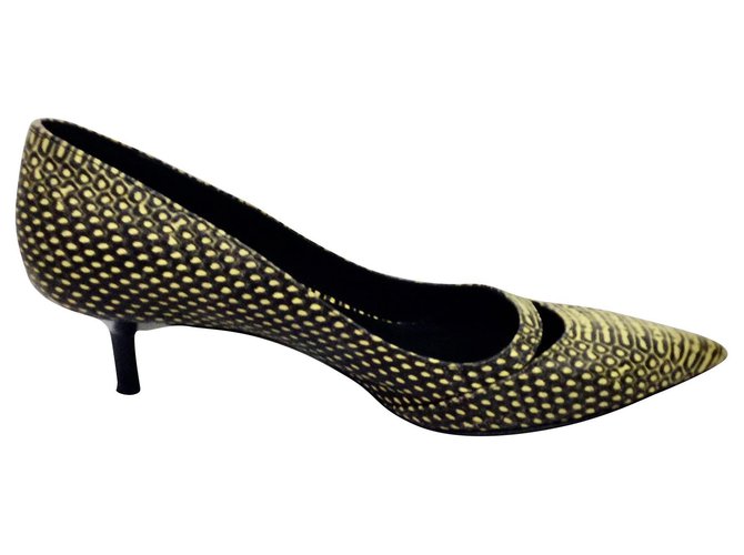 Kurt Geiger Kitten heels Black Golden Leather  ref.182904