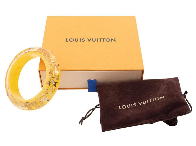 Bracciale Louis Vuitton Monogram Inclusion Jonc in resina gialla Giallo  ref.182938