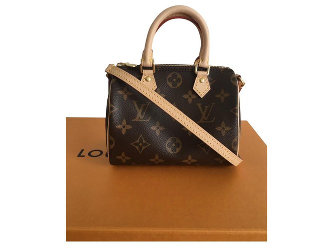 Nano speedy / mini hl leather handbag Louis Vuitton Brown in Leather -  31898494