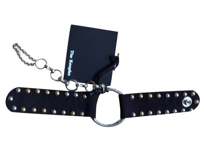 The Kooples Bracelets Black Leather  ref.183016