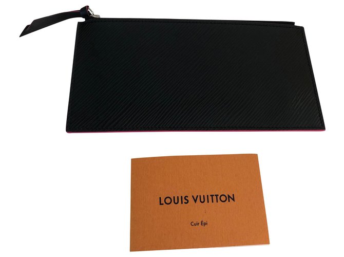 Louis Vuitton Monederos, carteras, casos Negro Cuero  ref.183021