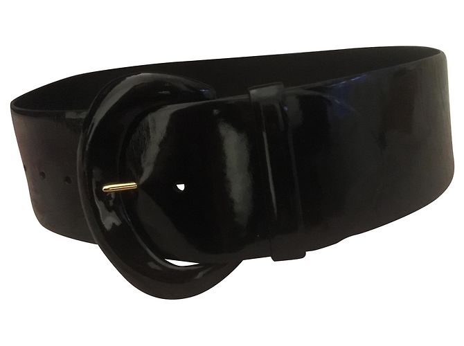 Ralph Lauren Gürtel Schwarz Kunstleder 70 cm