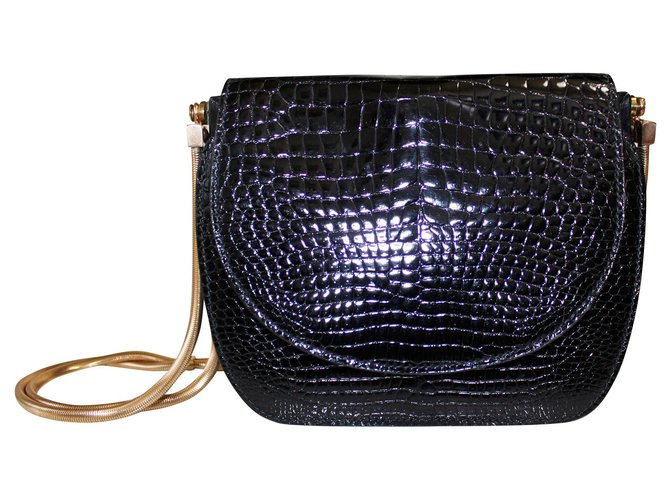 Autre Marque Gorgeous croco bag Black Leather  ref.183181