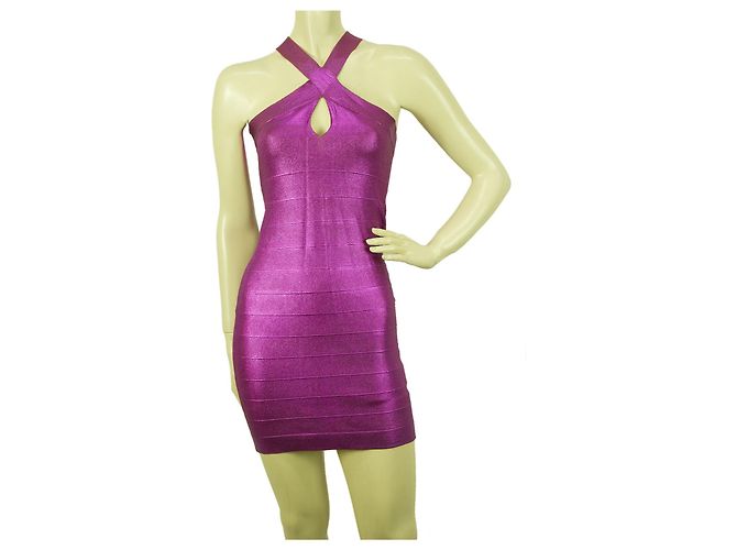 PINKO roxo estiramento Bodycon mini comprimento viscose elastan vestido sem mangas sz S