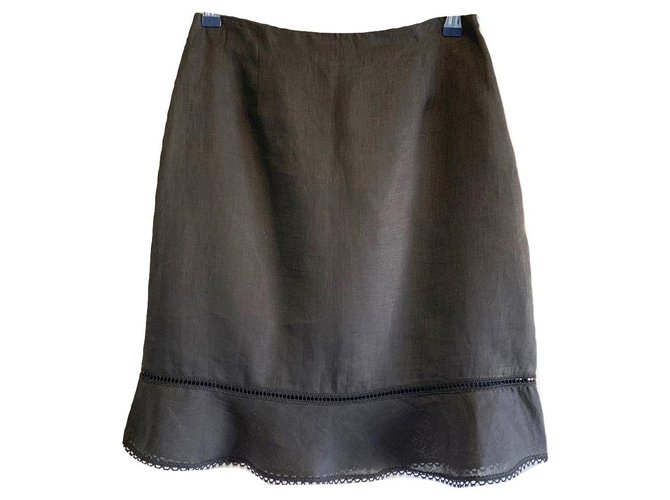 Blumarine Linen skirt Black  ref.183256
