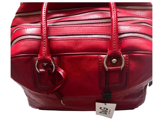 D&G Lilly Multi-zip bag Red Leather  ref.183268