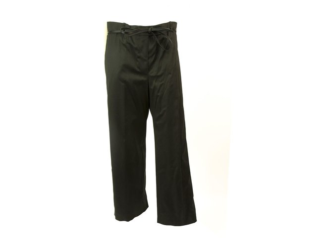 Yves Saint Laurent Wool Straight Leg dress Court trousers pants size 36 Black  ref.183269