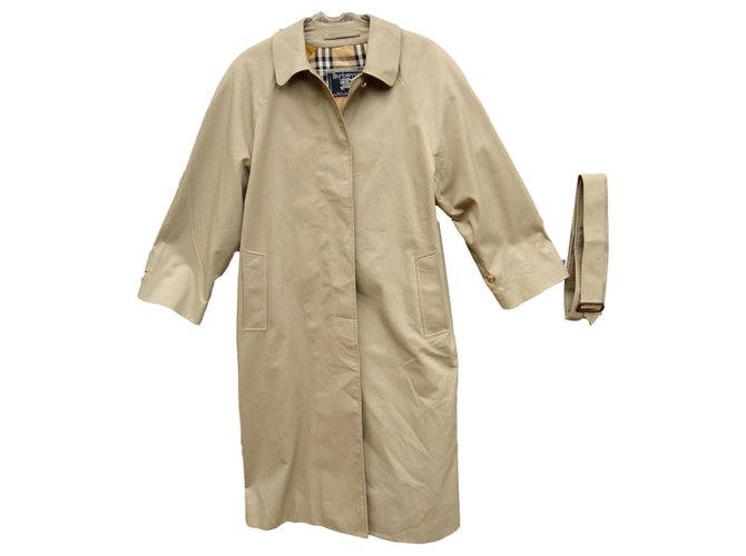 Burberry woman raincoat vintage t 38/40 Beige Cotton Polyester  ref.183298