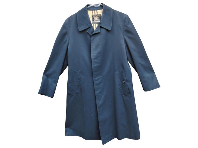 imperméable homme Burberry vintage sixties t 48 Coton Polyester Bleu Marine  ref.183308