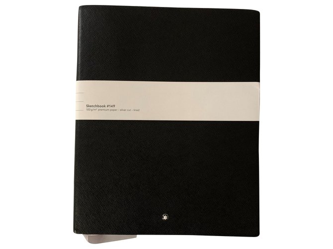 Montblanc Cuaderno de bocetos de cuero negro #149  ref.183320