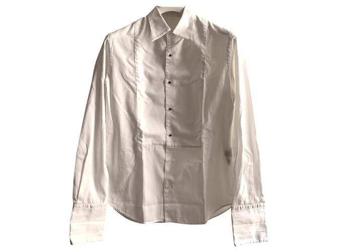 Roberto Cavalli Camisa esmoquin de algodón blanca Blanco  ref.183326