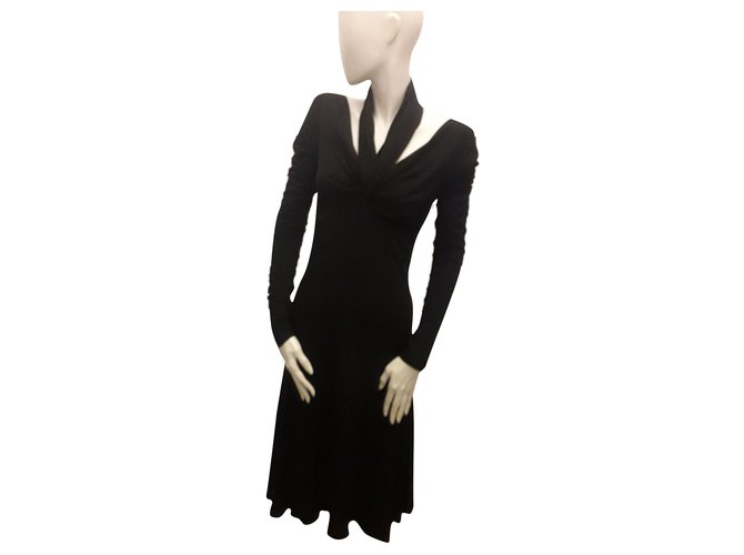 Max Mara Mid lenght dress Black Wool  ref.183336