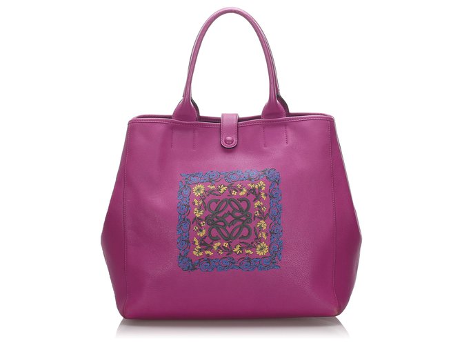 Loewe Pink Leather Anagram Tote Bag Pony-style calfskin  ref.183371