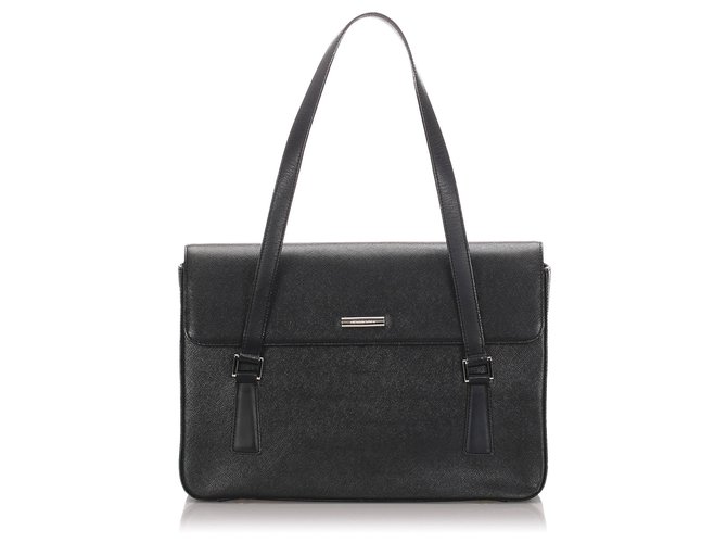 Burberry Black Leather Tote Bag Pony-style calfskin  ref.183400