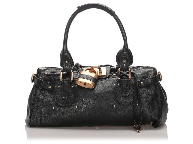 Chloé Chloe Black Leather Paddington Handbag Pony-style calfskin  ref.183412