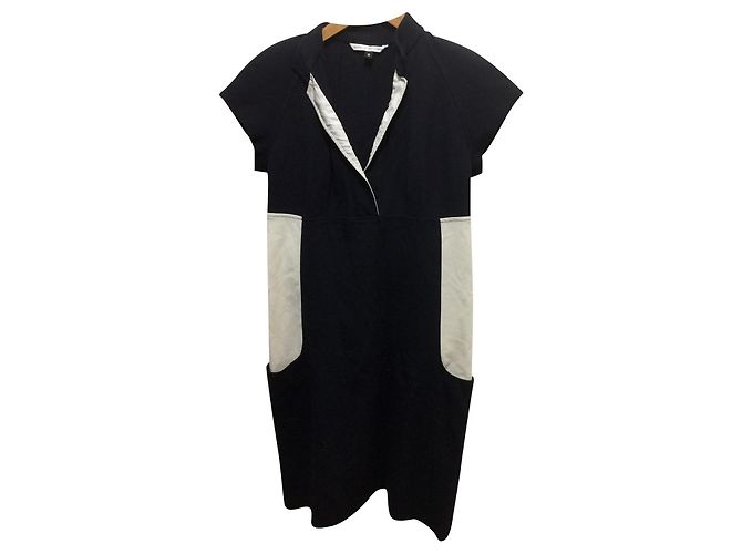 Diane Von Furstenberg DvF Vintage Colourblock Kleid Roh Marineblau