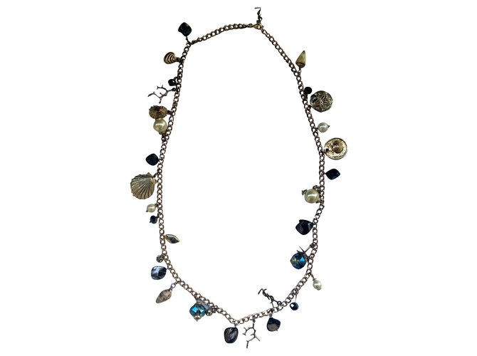 Yves Saint Laurent Long necklaces Golden Metal  ref.183497