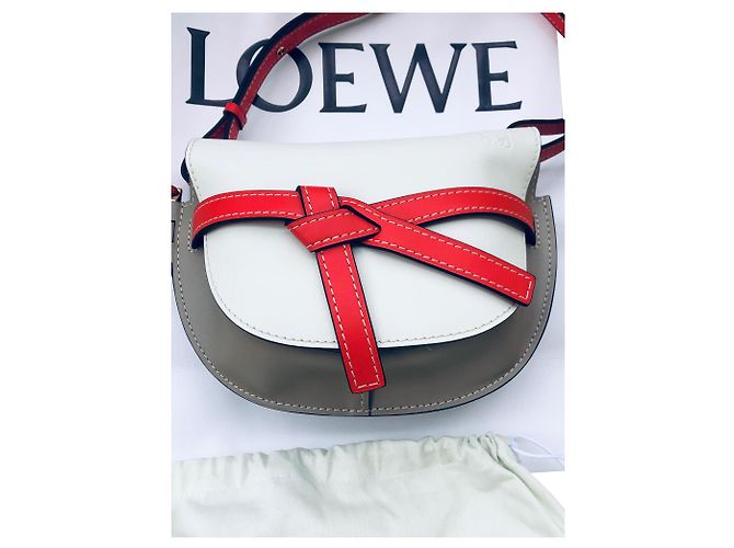 Saco pequeno Loewe Gate branco de pele
