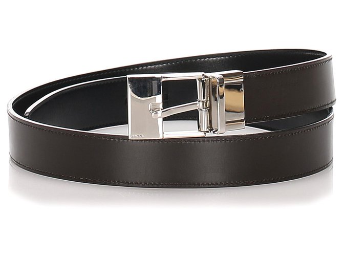 Cinturón de cuero negro de Gucci Becerro  ref.183537