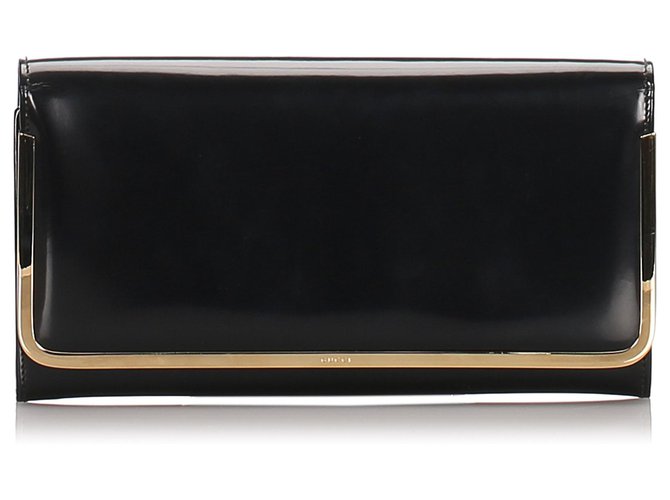 Pochette in pelle verniciata nera Gucci Nero  ref.183539